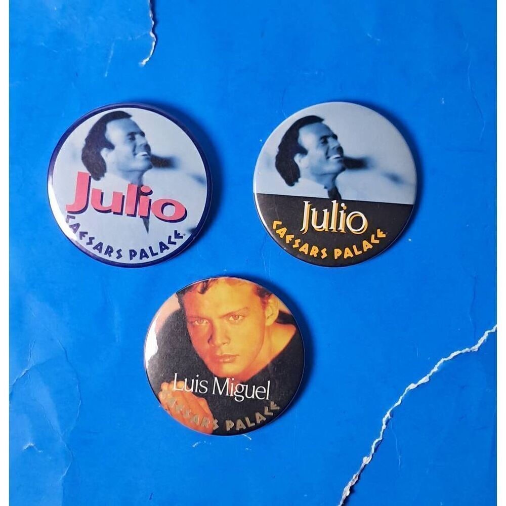 Lot of 3 Vintage Caesars Palace Pins-Julio and Luis Miguel